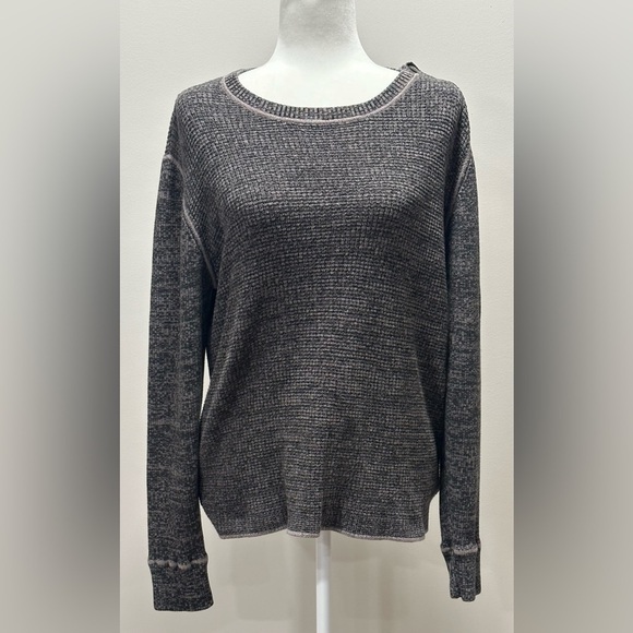 7 for All Mankind Knit Long Sleeve Top Shoulder Buttons Woman’s Size XL - Picture 1 of 6